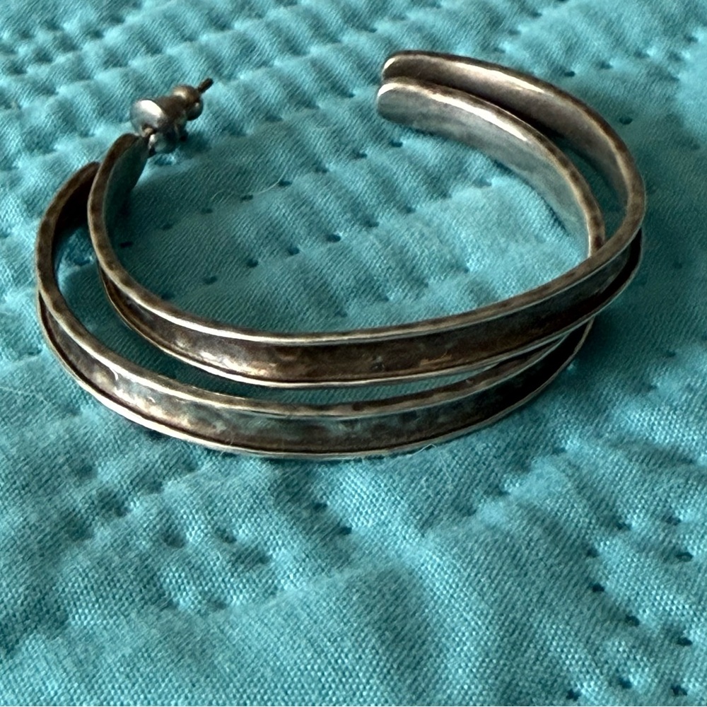 Silpada Textured Silver Hoop Earrings